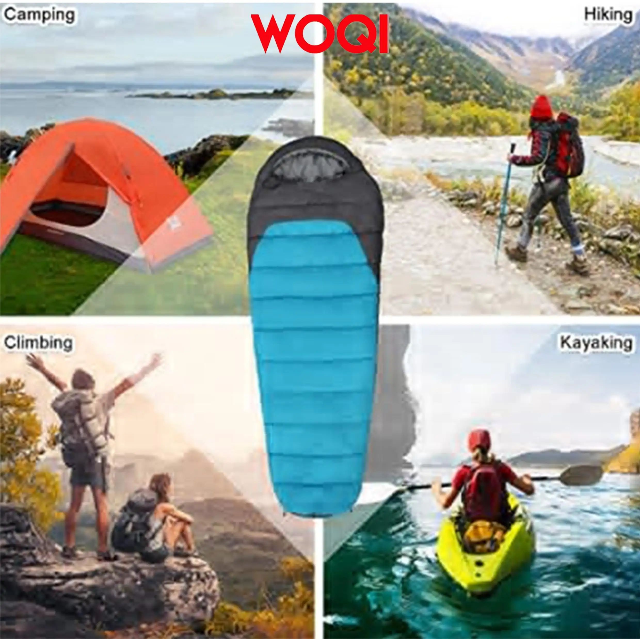 Woqi Winter camping Lightweight Sleep Bags Cotton Hollow 5 20 Degree sleeping bags for Kids Adults