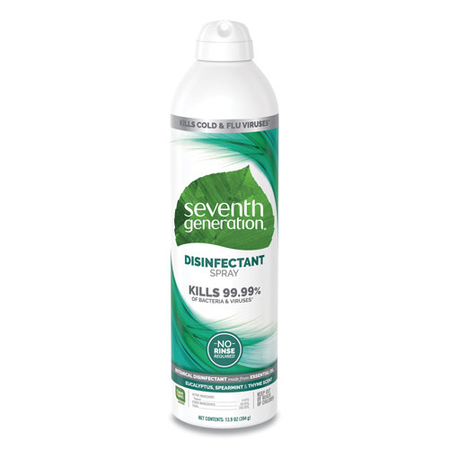 Unilever Seventh Generation Disinfectant Sprays | Eucalyptus， Spearmint and Thyme Scent， 13.9 oz Spray Bottle， 8 Bottles per Case | SEV22981CT