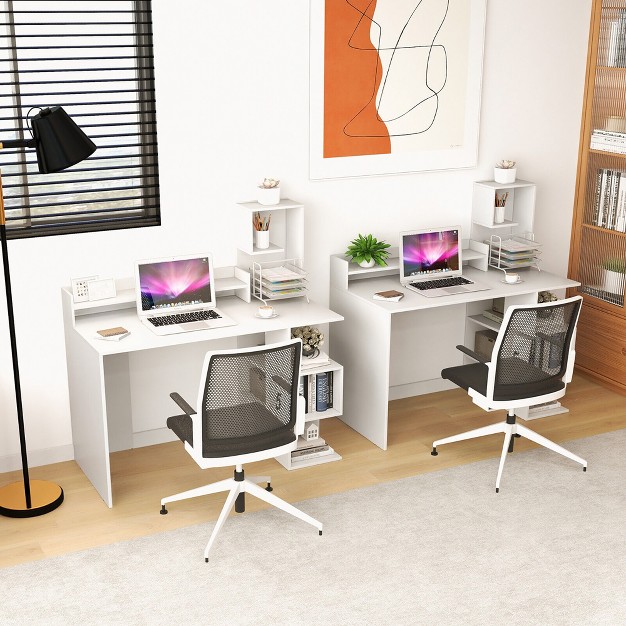 Modern Computer Desk Home Office Workstation W Hutch amp Storage Shelves