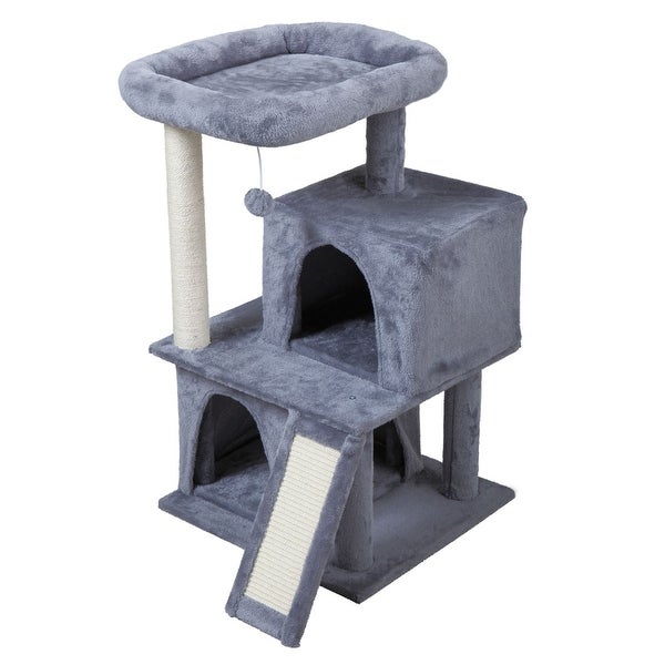 Double-layer cat Tree with cat house and ladder