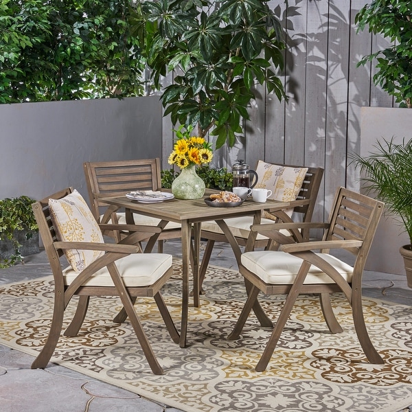 Outdoor Hermosa 5piece Wood Dining Set by Christopher Knight Home