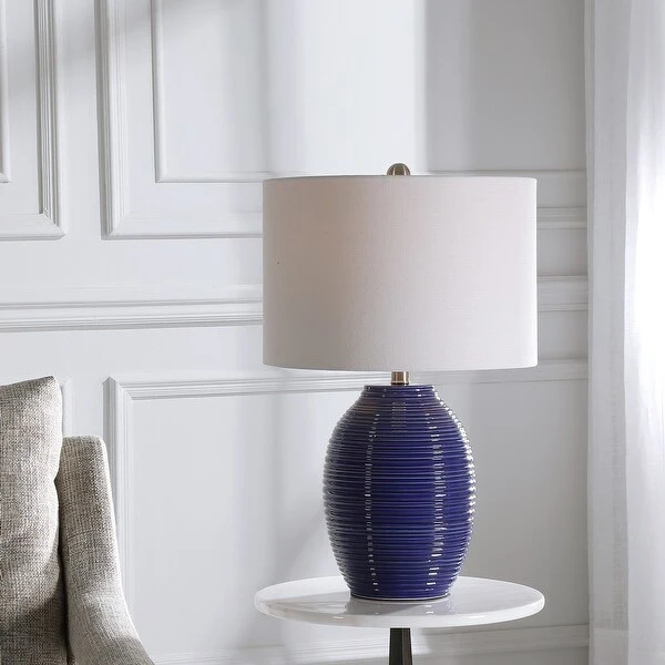 Indigo Blue Ceramic 1-light Table Lamp