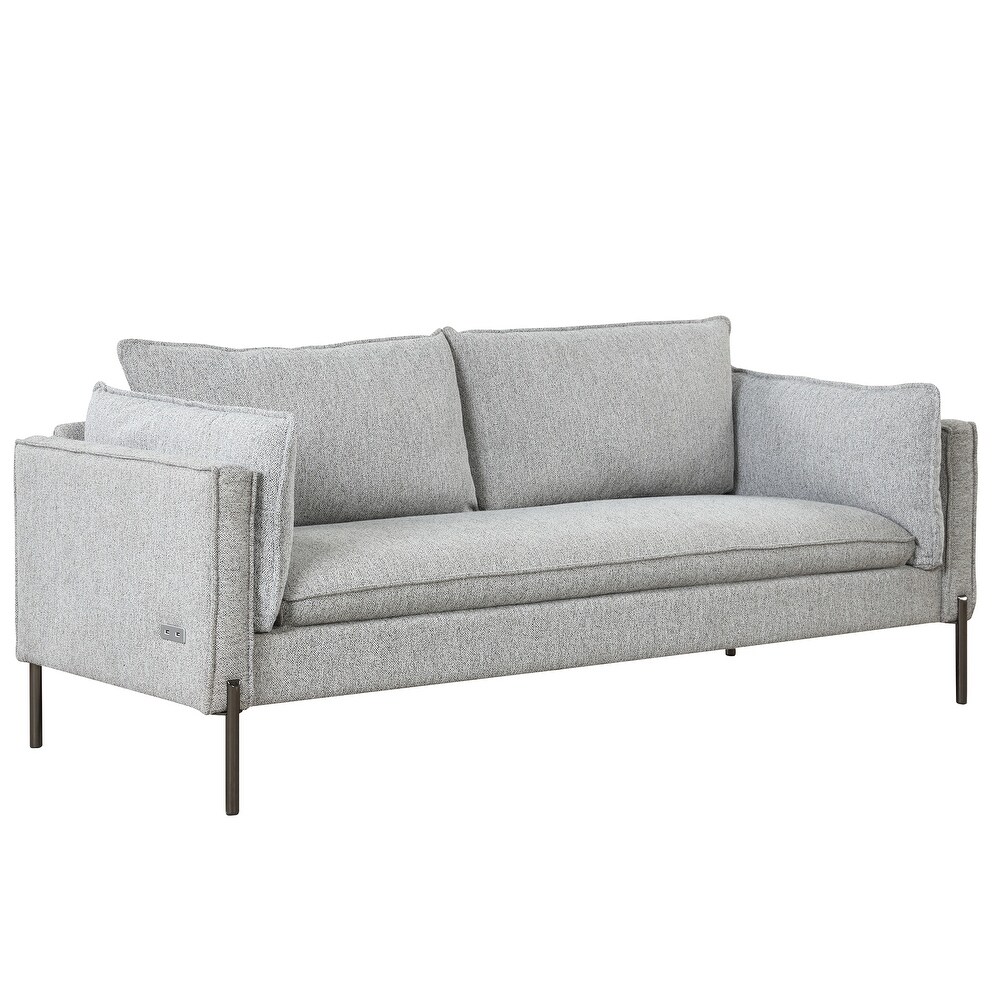 Modern 76 inch 3 Seater Loveseat Sofa  Linen Fabric Upholstered Couch Living Room Furniture for Living Room Bedroom  Apartment