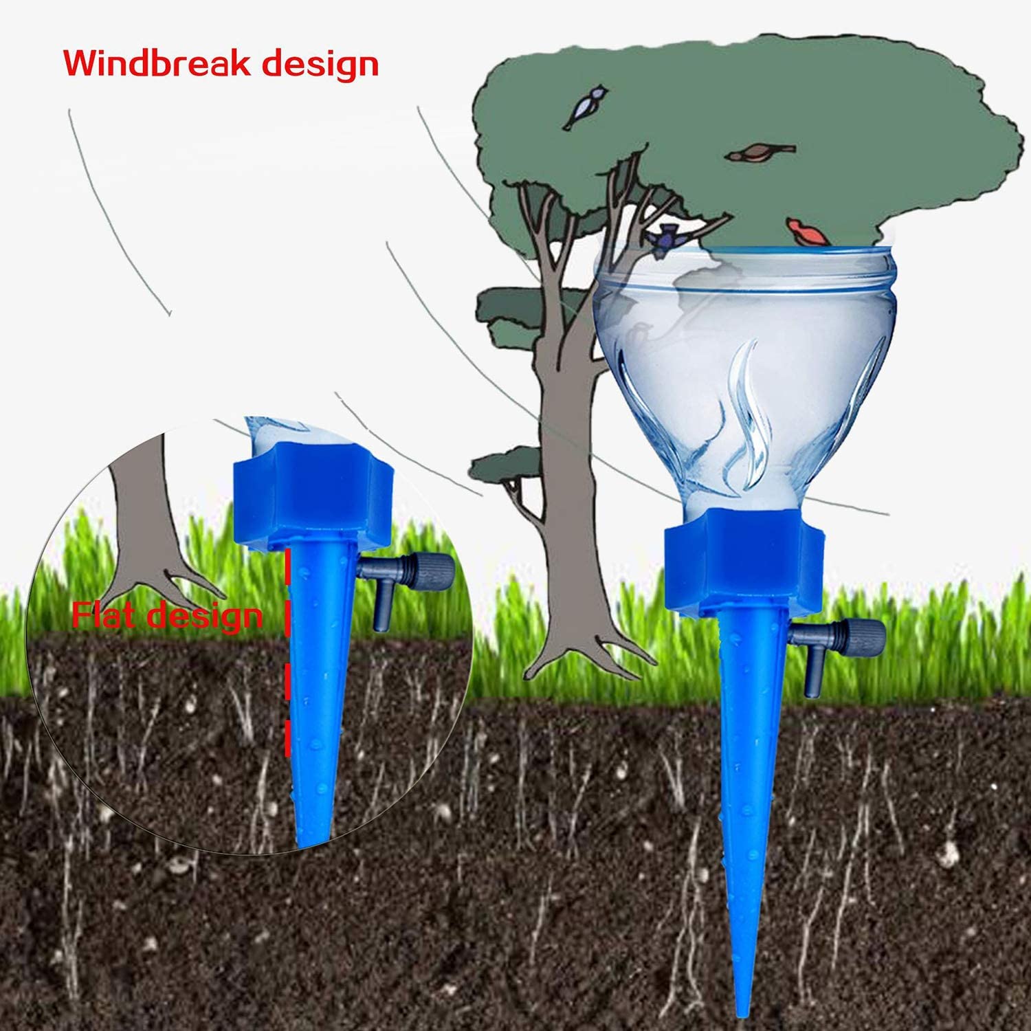 6pcs Self-Watering Kits Automatic Waterers Drip Irrigation Indoor Plant Watering Device Plant Garden Gadgets Creative