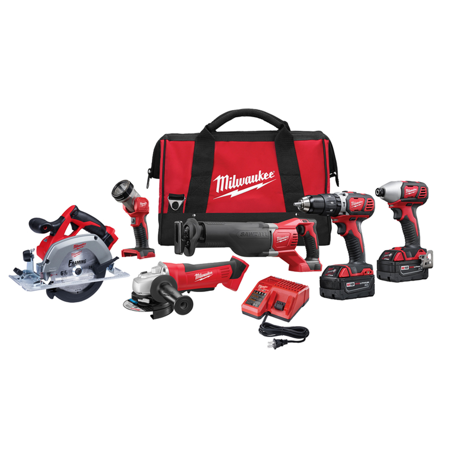 MW M18 18 V Cordless Brushed 6 Tool Combo Kit