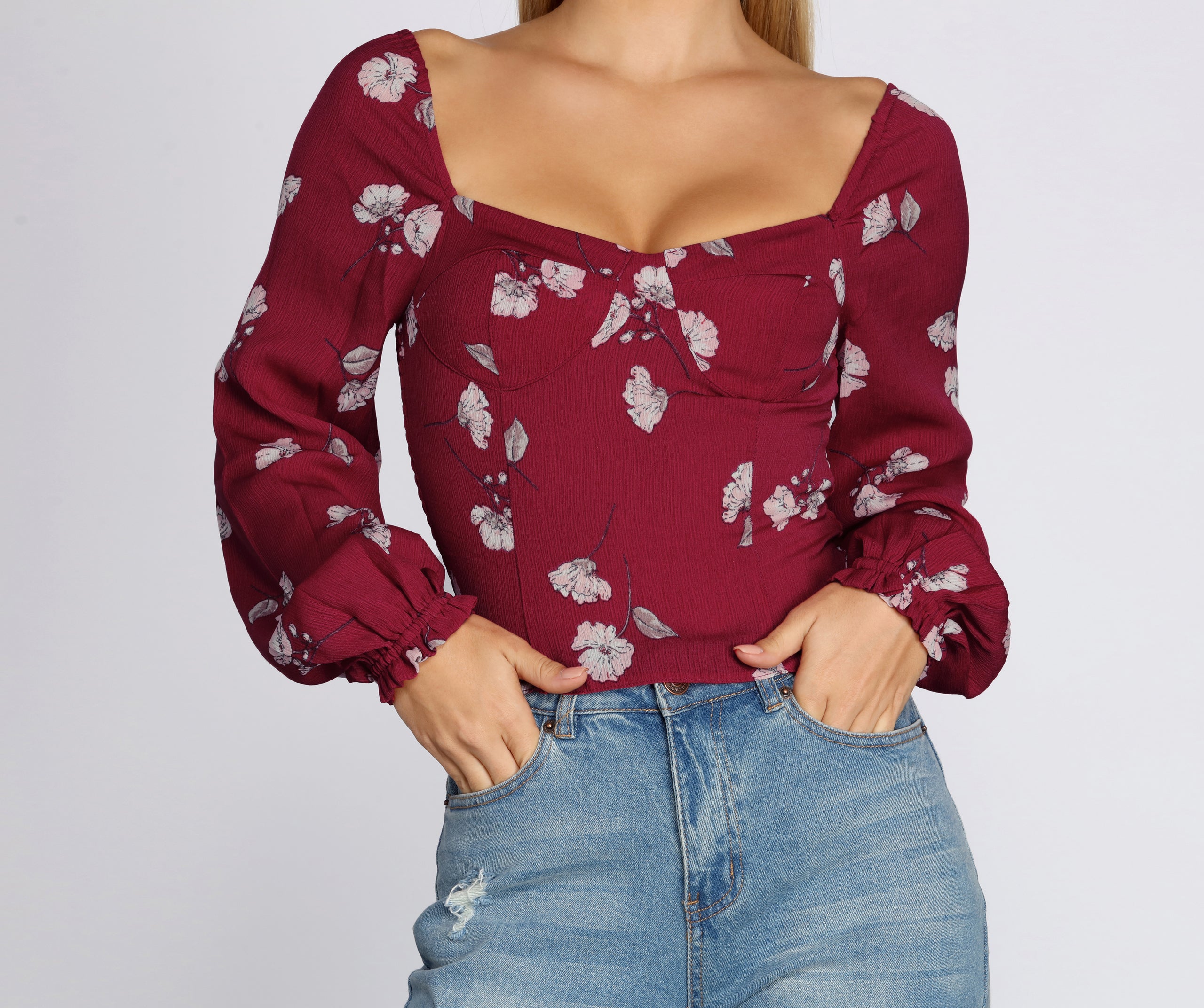 Floral Sweetheart Top