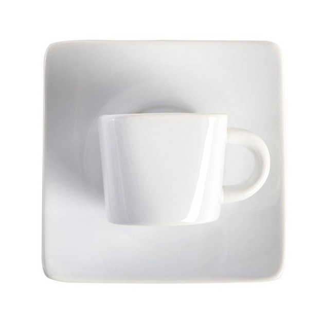 Gibson Elite Gracious Dining 12 Piece 3 25 Ounce Ceramic Espresso Cup And Saucer Set In White