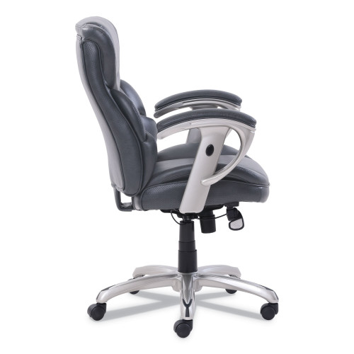 SertaPedic Emerson Task Chair， Supports Up to 300 lb， 18.75 to 21.75 Seat Height， Gray Seat/Back， Silver Base (49711GRY)