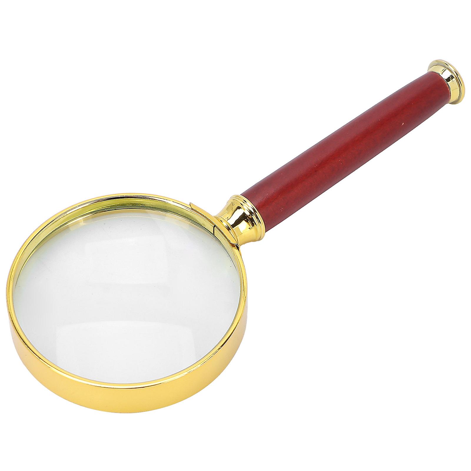 10x Handheld Magnifying Glass Reading Magnifier With Wooden Handle