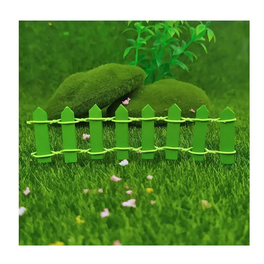 40 Inch Length Miniature  Fairy Garden Ornament Fence Factory direct sales carbonized wood fence villa fence/