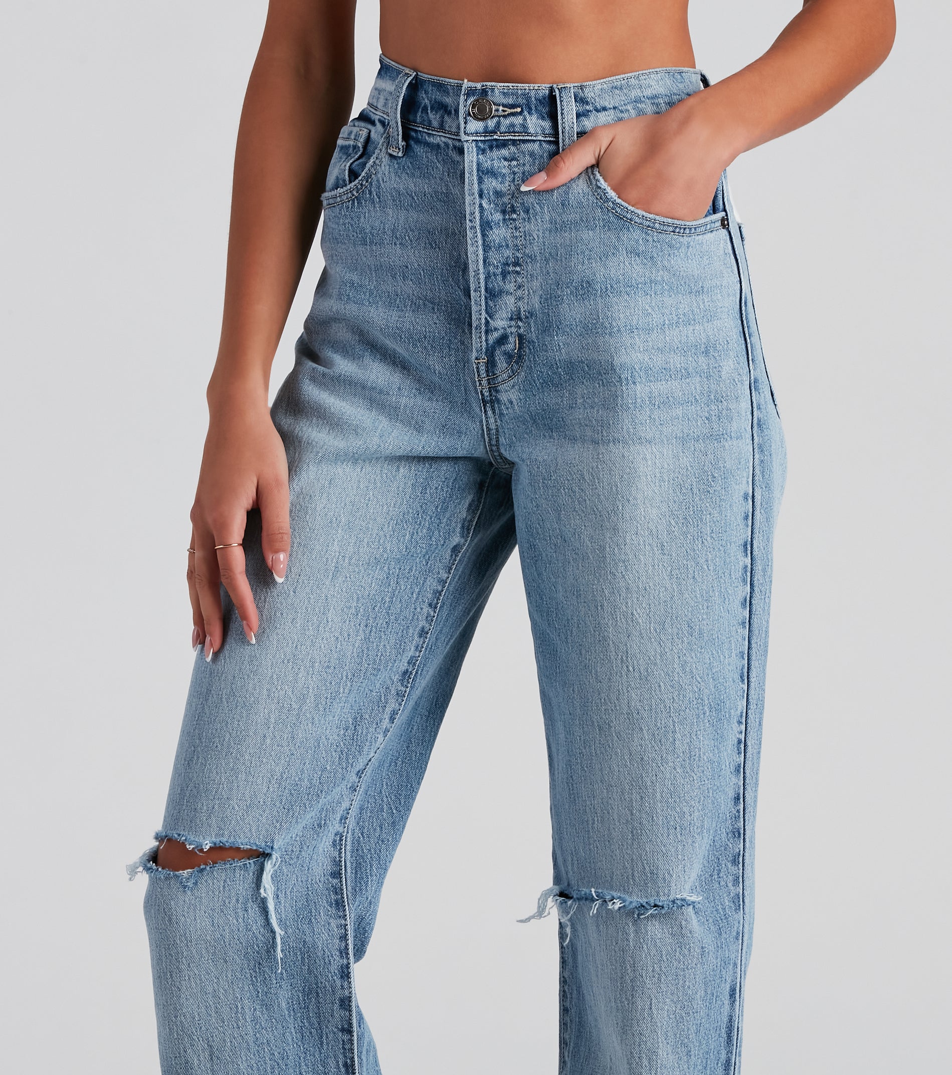 Got The Blues High Rise Boyfriend Jeans