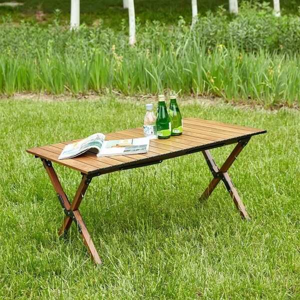 Folding Outdoor Table with Carrying Bag，Lightweight Rectangular Table