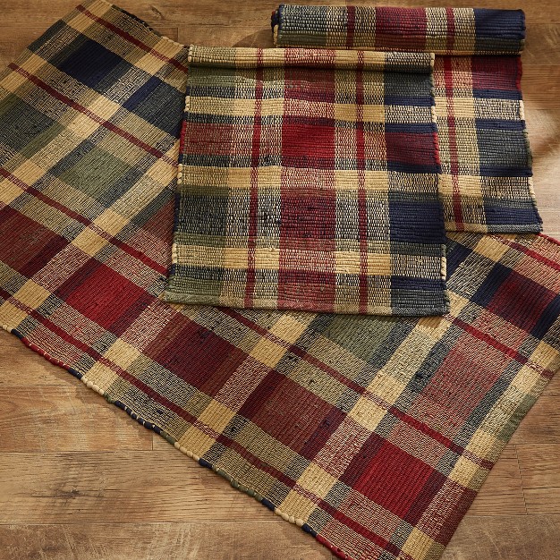 Park Designs Summit Plaid Rag Rug Runner 2x6