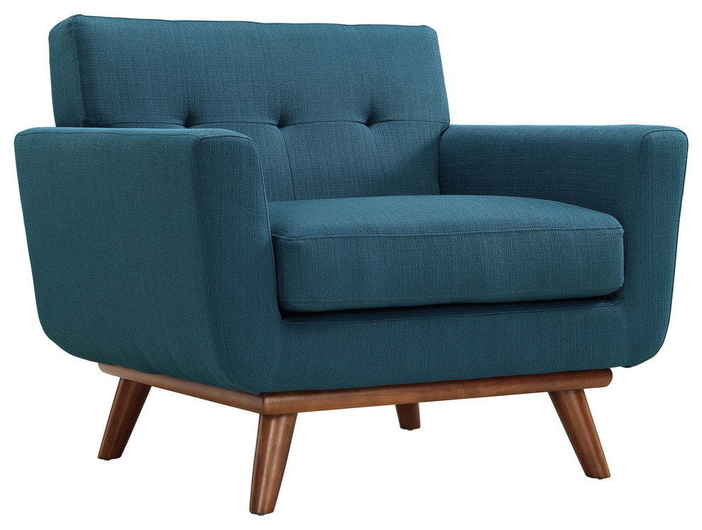 2 Piece Engage Armchair and Loveseat Set  Upholstered Fabric   Midcentury   Living Room Furniture Sets   by ZFurniture  Houzz