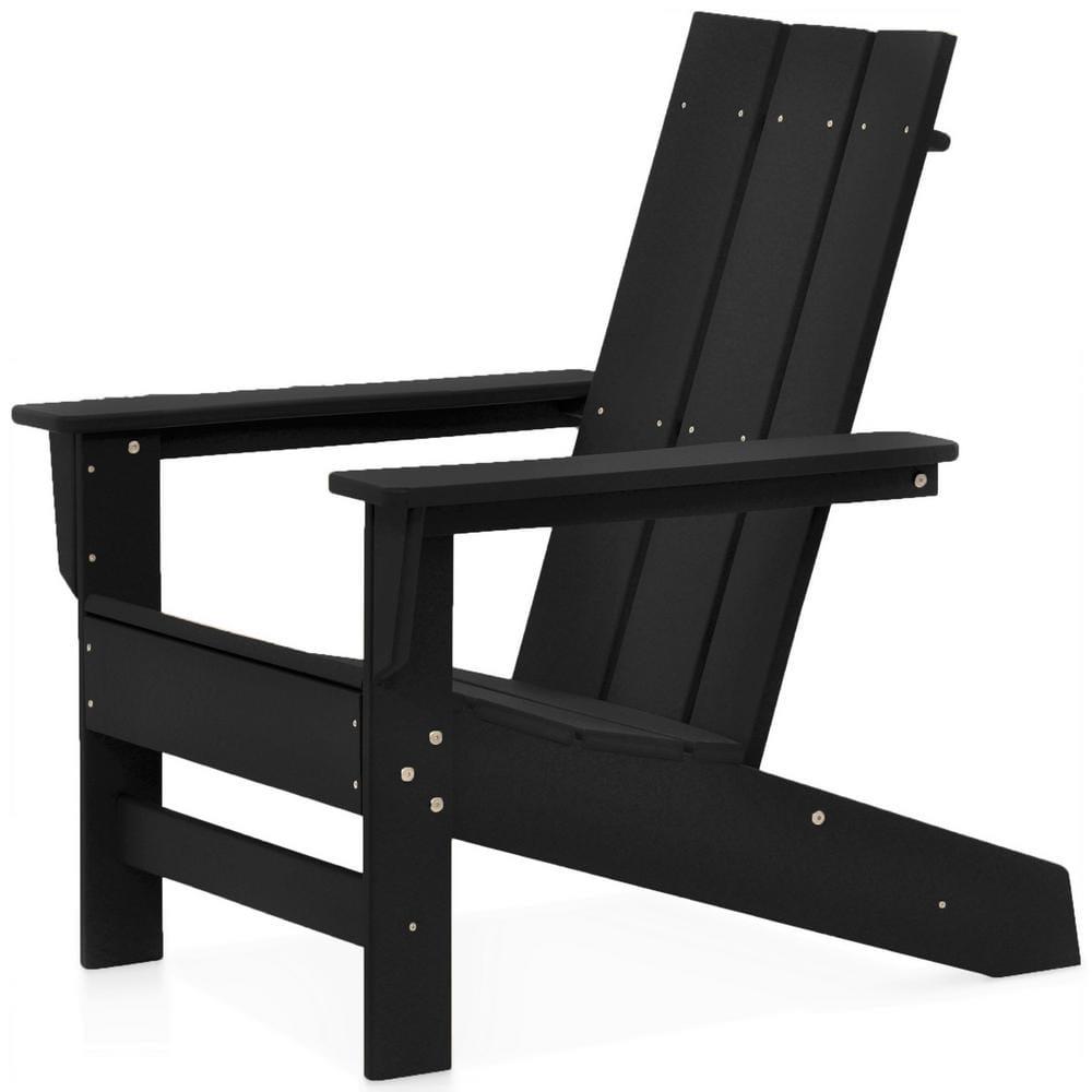 DUROGREEN Aria Black Recycled Plastic Modern Adirondack Chair