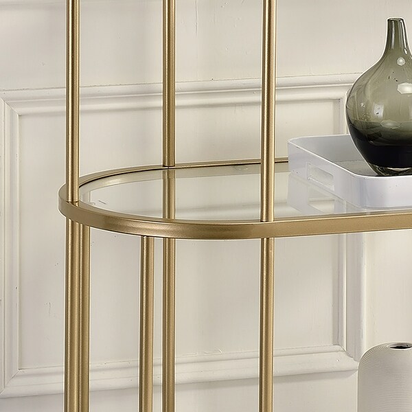 Furniture of America Kints Contemporary Gold 42-inch 2-shelf Sofa Table