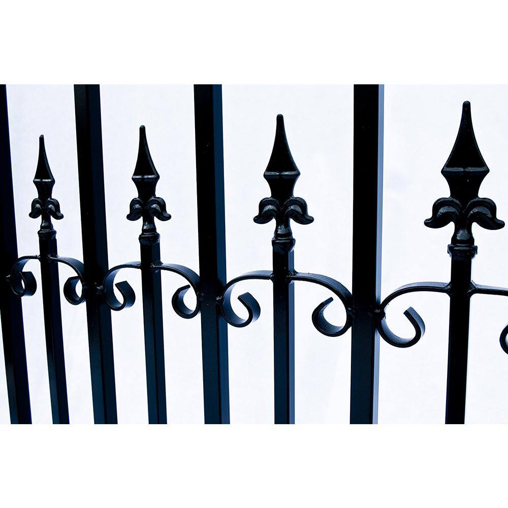 ALEKO Venice Style 14 ft. x 6 ft. Black Steel Dual Driveway Fence Gate DG14VEND-HD