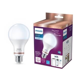 Philips 100-Watt Equivalent A21 LED Smart Wi-Fi Light Bulb Daylight (5000K) powered by WiZ with Bluetooth (1-Pack) 562389