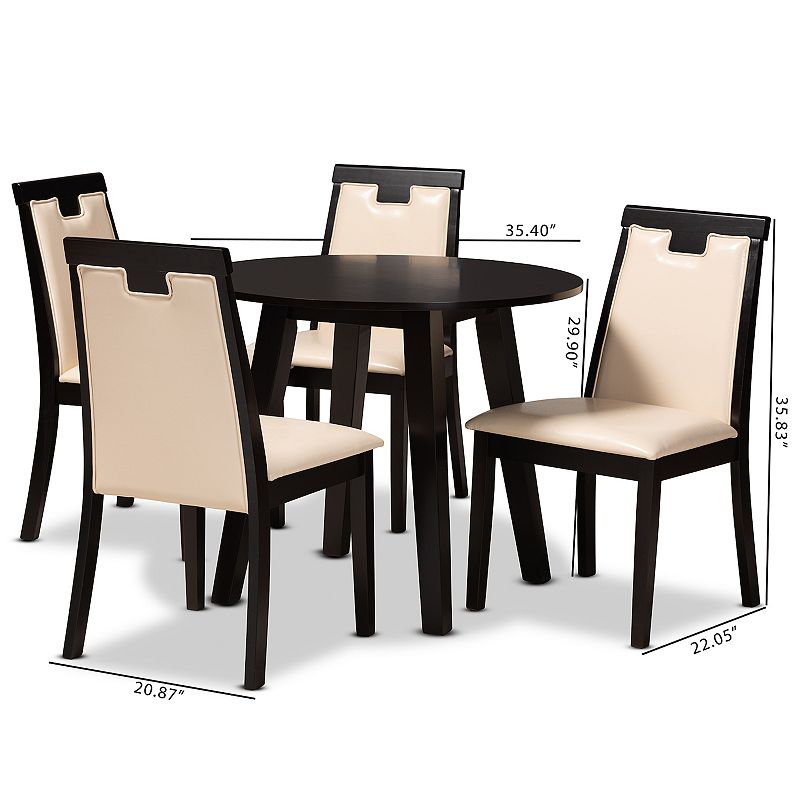 Baxton Studio Ryan Beige 5-Piece Dining Set