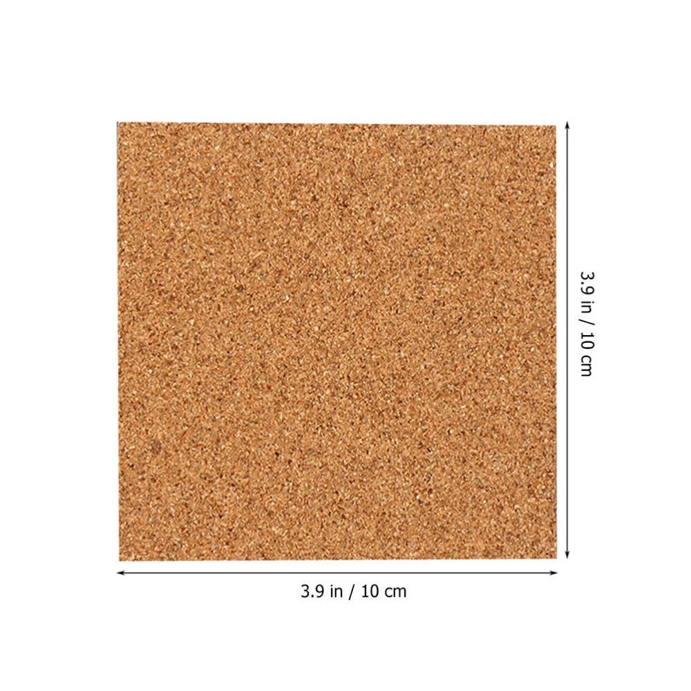 QIFEI 50Pcs Self Adhesive Cork Squares， Strong Cork Adhesive Sheets， Reusable Cork Board Cork Backing Sheets， Mini Wall Cork Tiles Mat for Coasters and DIY Crafts Brown