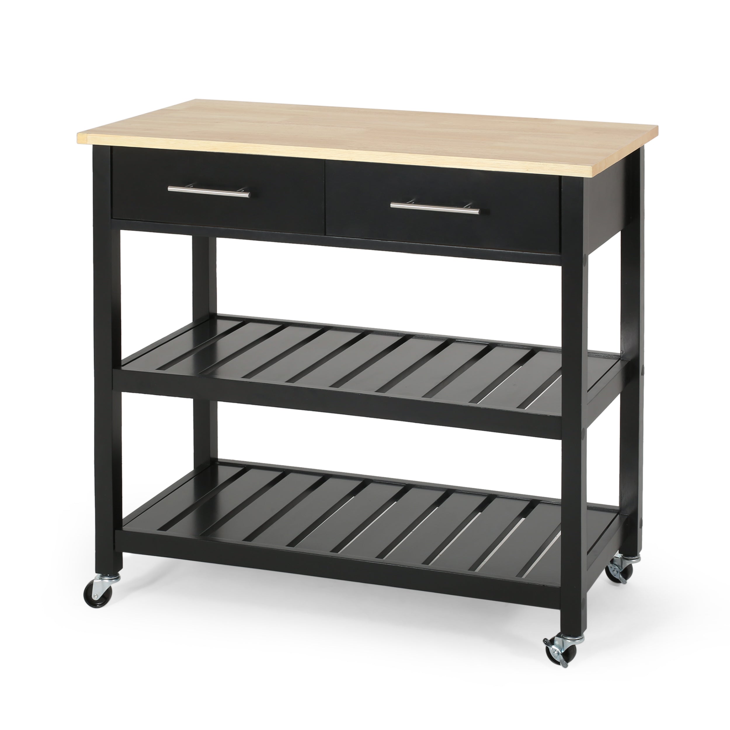 Enon Contemporary Kitchen Cart with Wheels