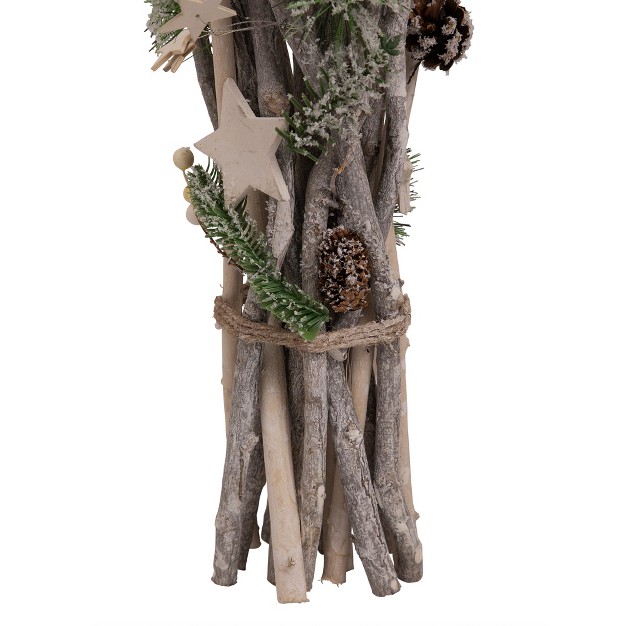 Natural Branch Bundle With Stars And Berries Christmas Decor