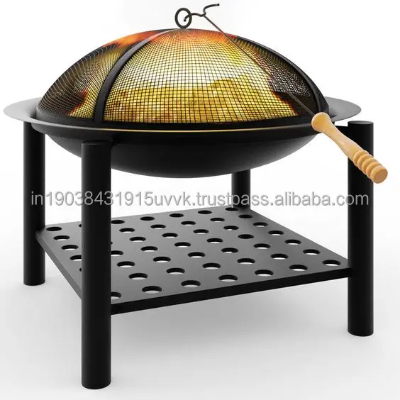 High Standard Look Farmhouse Fire Pit Black Coated Fine quality Amazing Amaz exports Selling BBQ Grill Fir Pit For Halloween