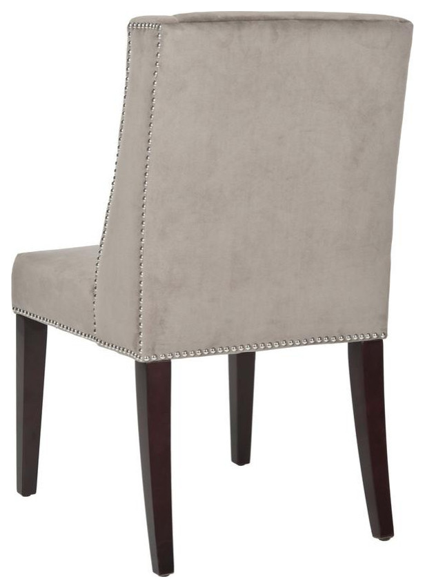 Carrie 21  x27 x27h Dining Chair Set of 2 Silver Nail Heads Mushroom Taupe   Transitional   Dining Chairs   by Virgil Stanis Design  Houzz