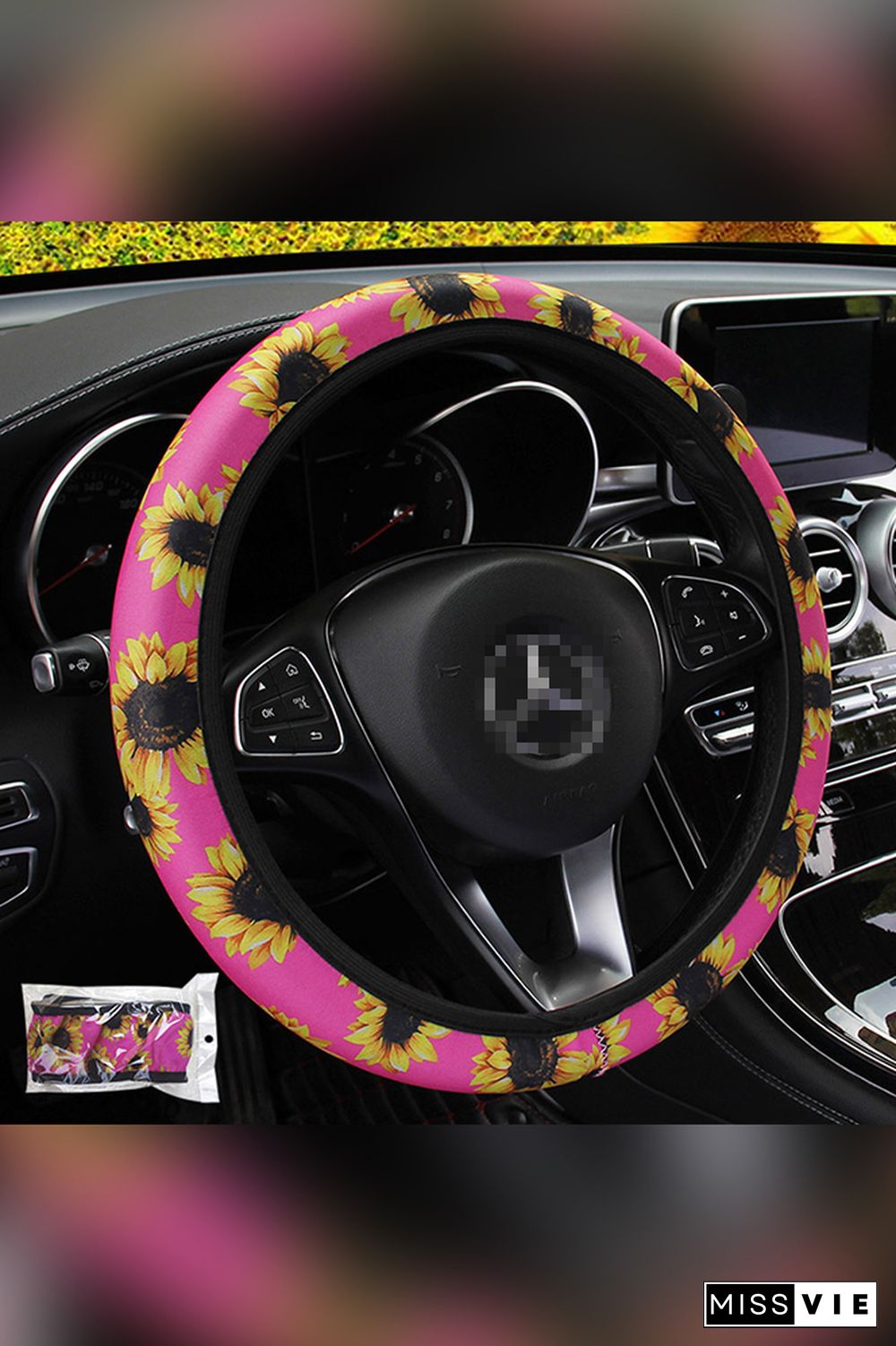 Sunflower Print Steering Wheel Cover MOQ 5pcs