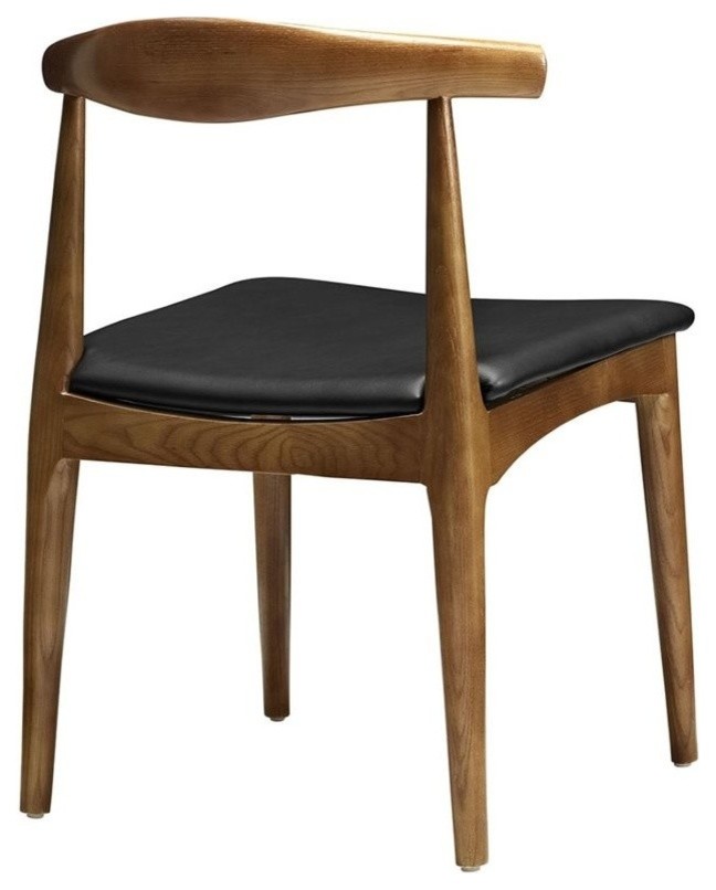 Hawthorne Collections 18 quotModern Leather Dining Side Chair in Black   Midcentury   Dining Chairs   by Homesquare  Houzz