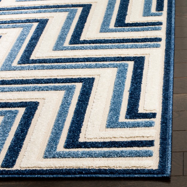 Oriel Indoor outdoor Rug Cream blue