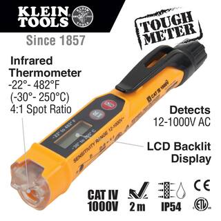 Klein Tools Non-Contact Voltage Tester with Infrared Thermometer and Outlet Tester Set M2O41044KIT