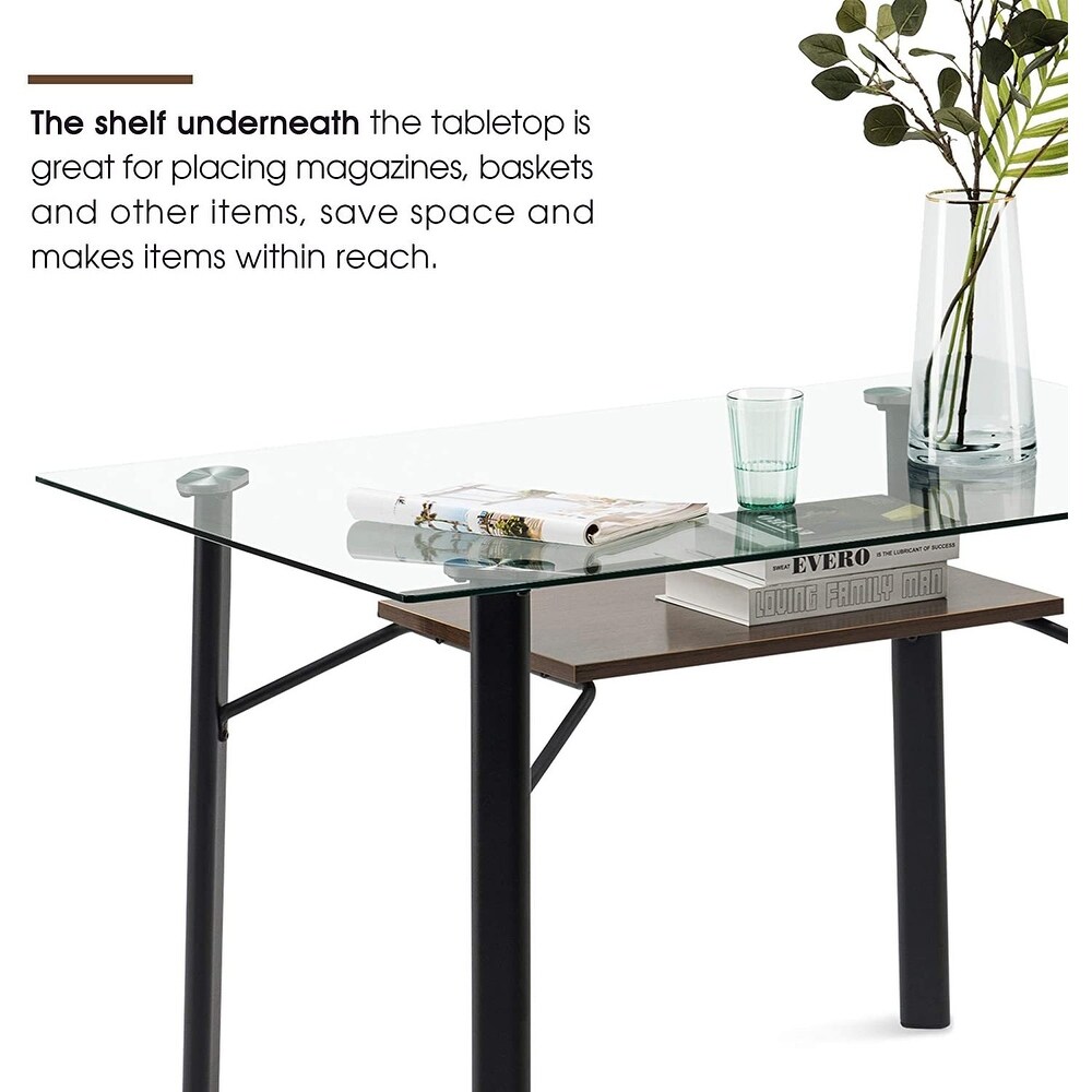 MCombo Modern Rectangular Glass Dining Table  Glass 5203