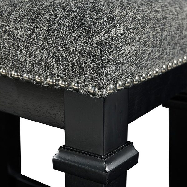 Mayfair Black and White Tweed Backless Counter Stool