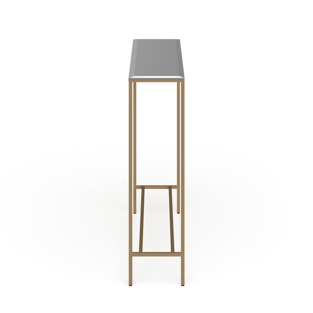 SEI Furniture Ham Long Narrow Console Table with Mirrored Top