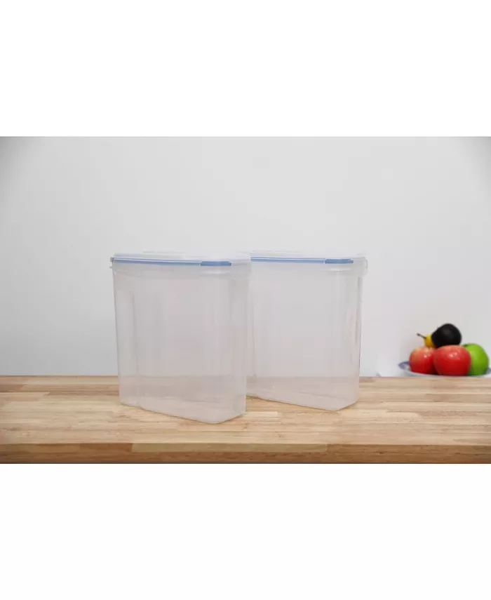 Basicwise Vintiquewise Small Bpa-Free Plastic Food Cereal Containers with Airtight Spout Lid Set of 2