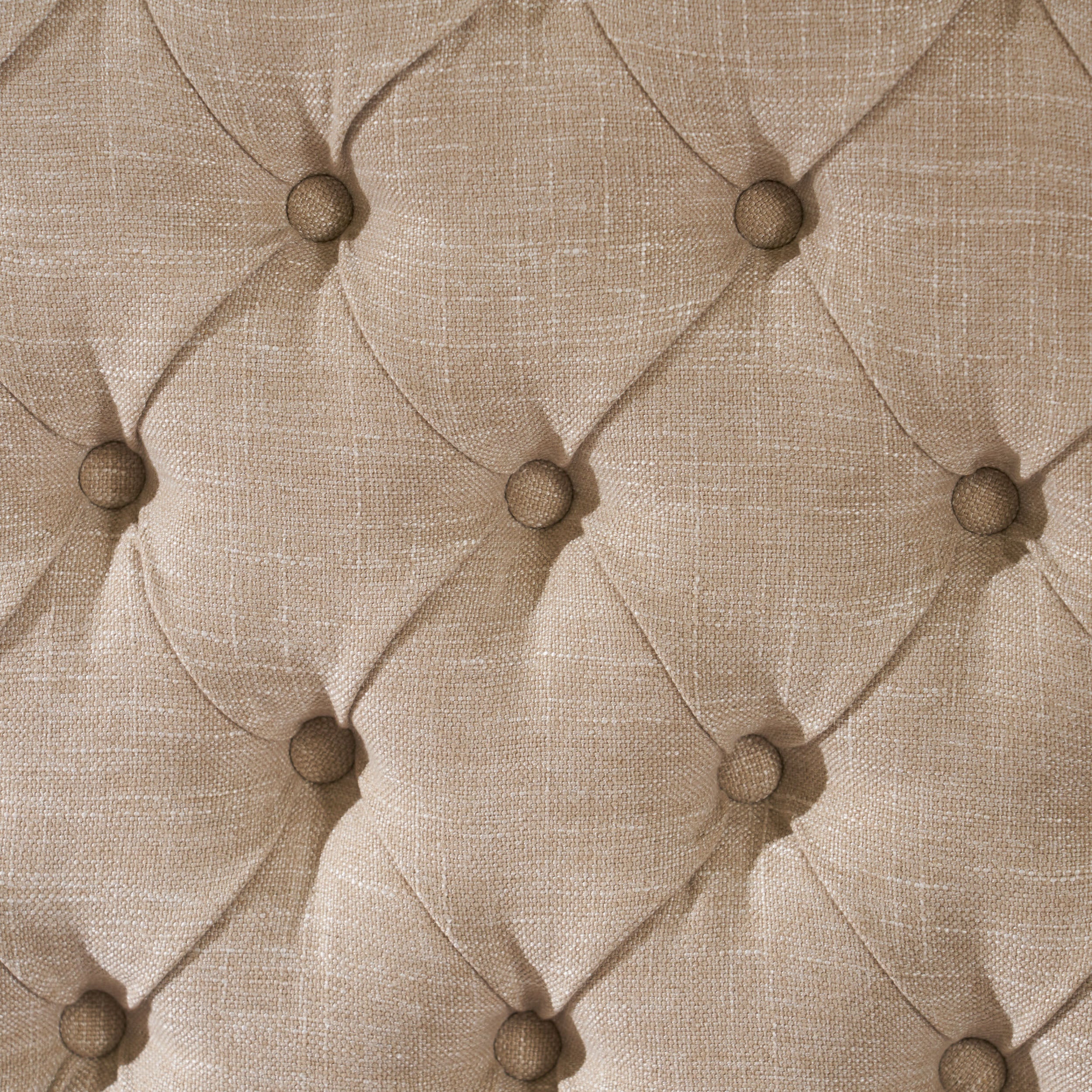 Wyoming Contemporary Button Tufted Light Beige Fabric Queen/Full Headboard