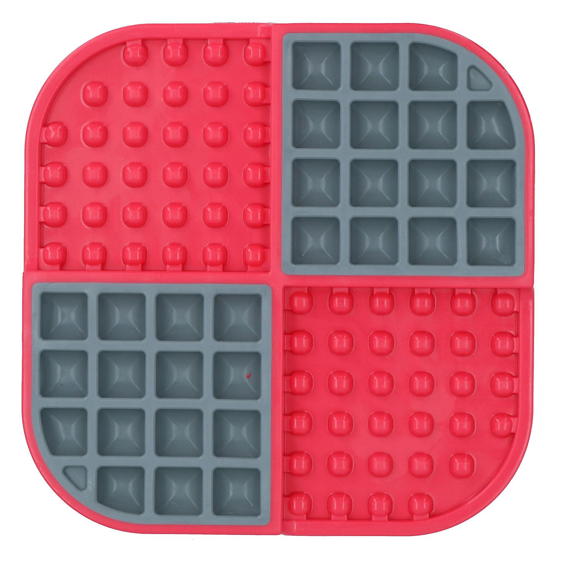 Red Slomo Dog Cat Slow Treat Dog Feeding Dispensing Mat Boredom Breaker