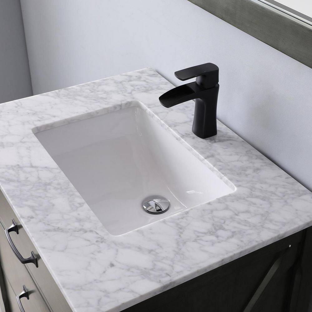 Altair Maribella 30 in. Bath Vanity in Rust Black with Carrara Marble Vanity Top in White with White Basin 535030-RL-CA-NM