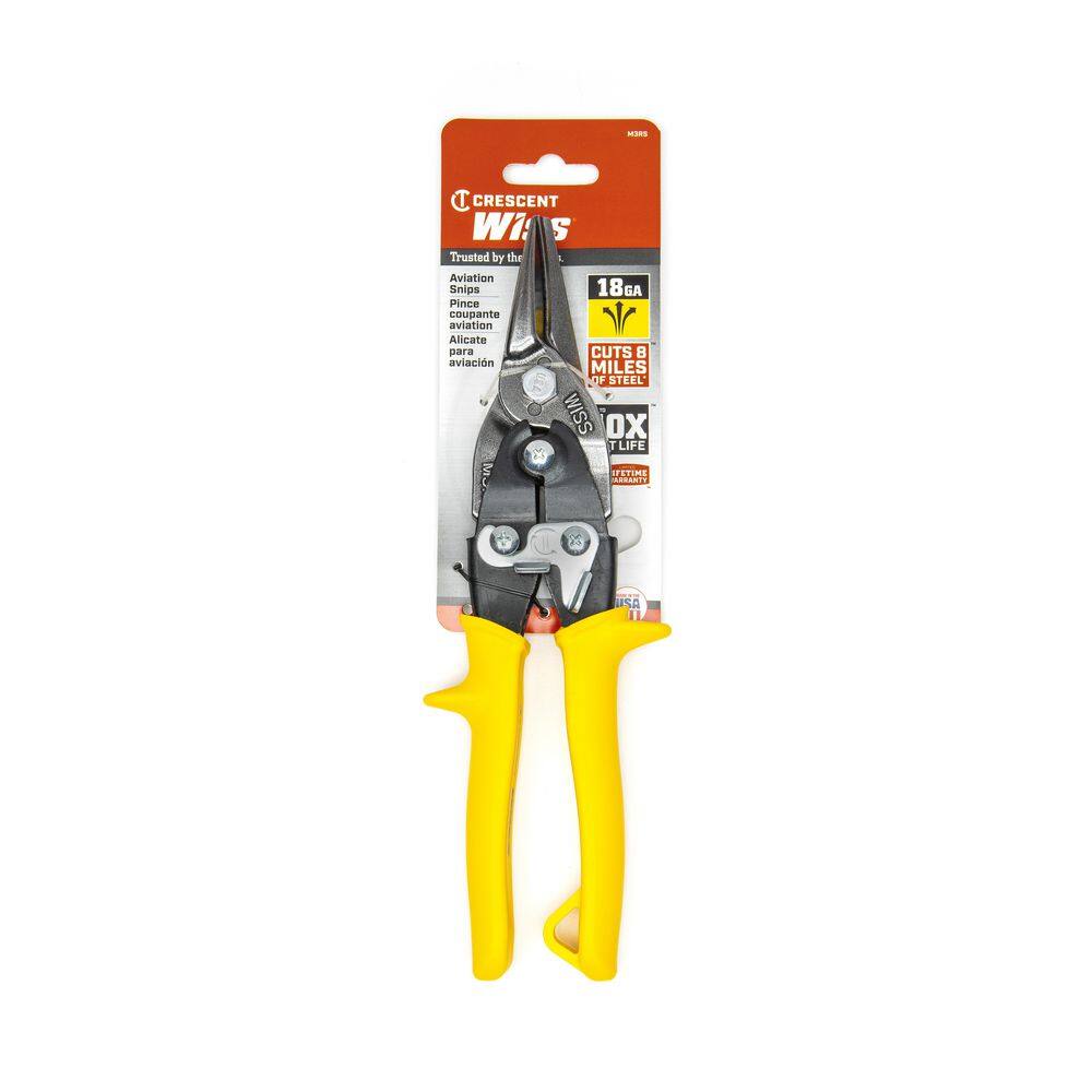 Wiss 9-34 in. Compound Action Straight Left and Right Cut Aviation Snips M3R