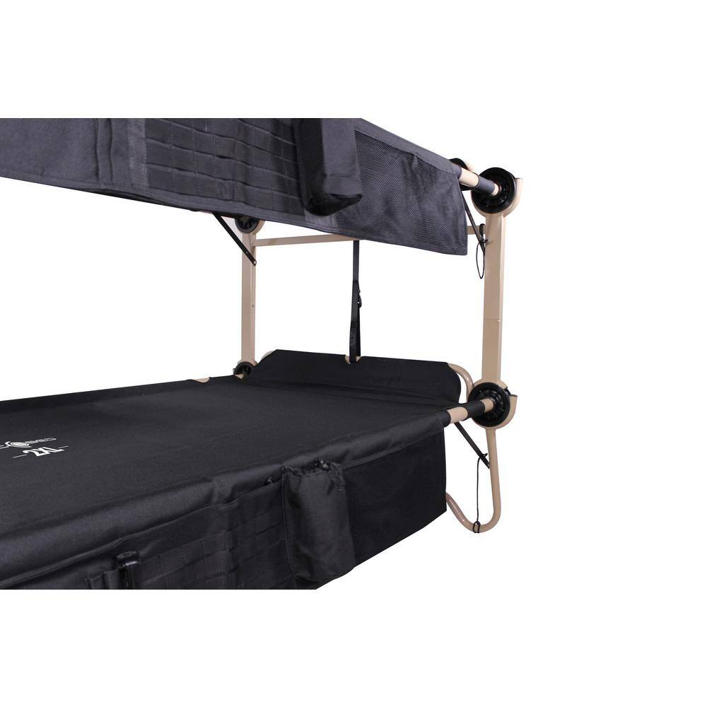 Disc-O-Bed XXL Black Portable Adjustable Bunk-Bed Camping Bed with 2-Side Organizers 30507BO