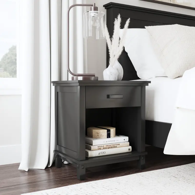 Oak Park Black Nightstand