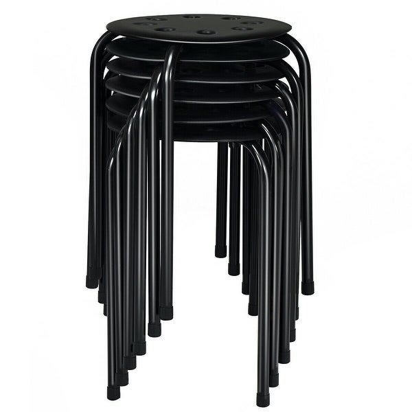 Set of 6 Portable Plastic Stack Stools - 14.5