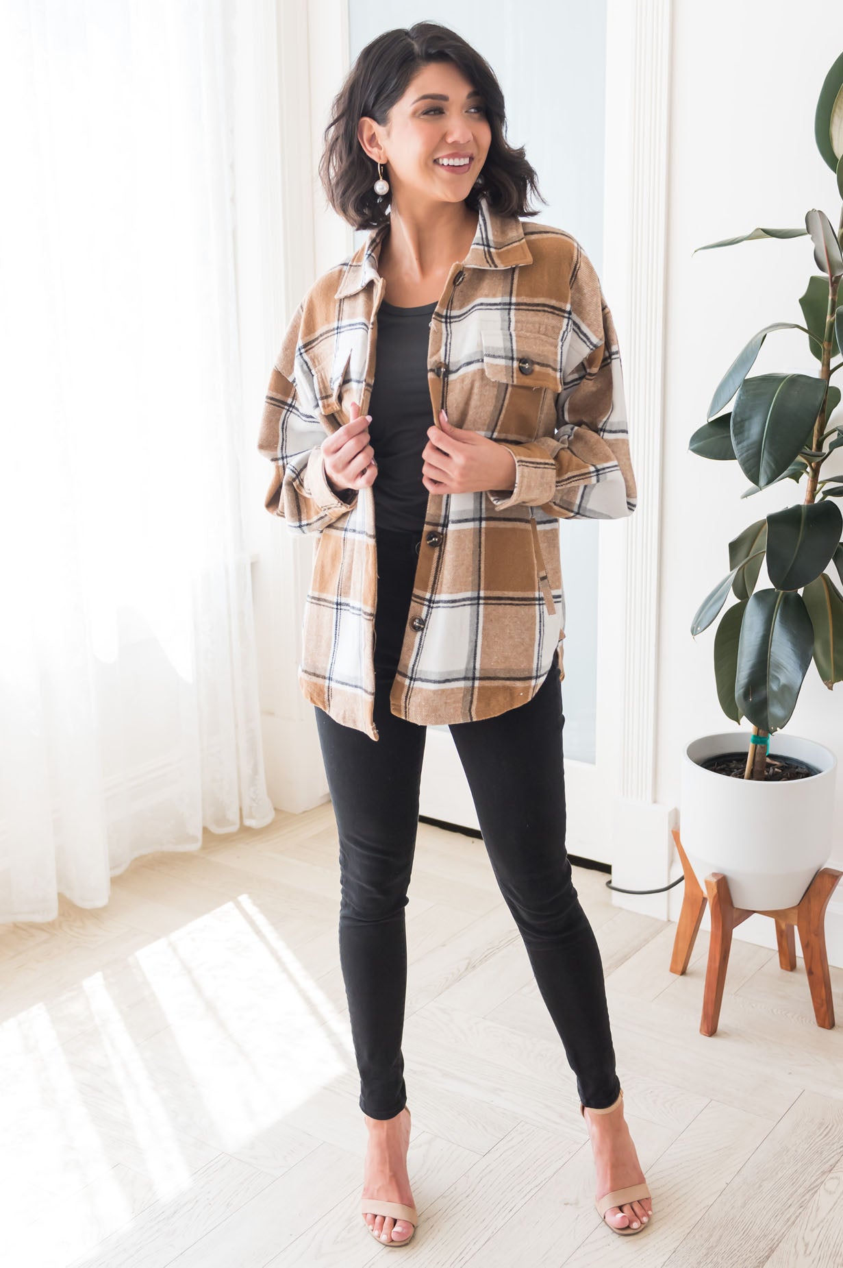 Forever Cozy Modest Plaid Jacket