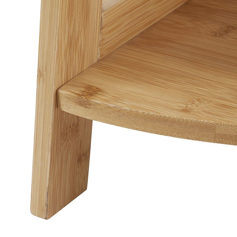 Linon Bracken Bamboo Corner Shelf