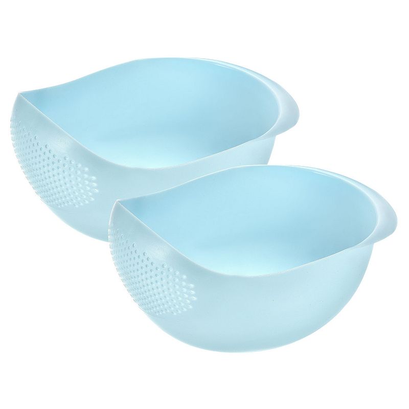 2pcs Rice Washing Filter Strainer Basket Sieve Fruit Drain Bowl