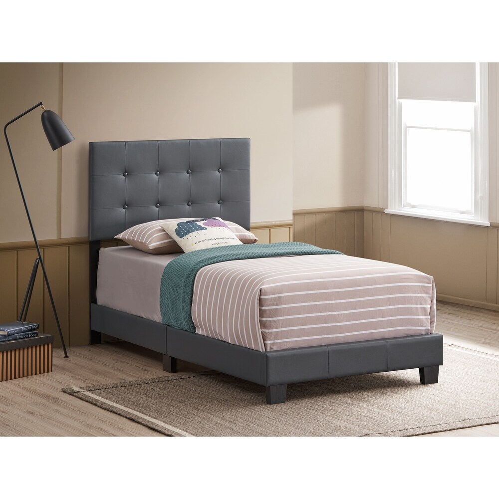 Caldwell Faux Leather Tufted Bed