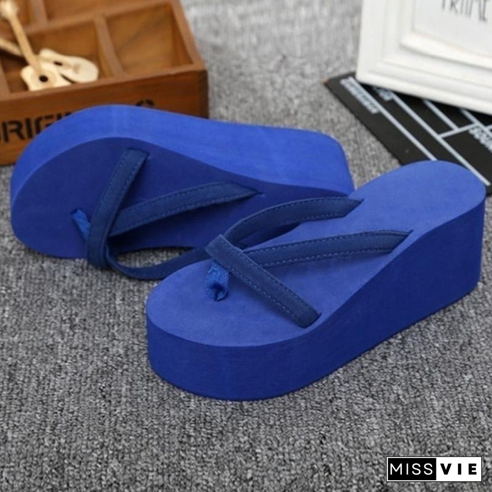 7 Colors Fashion Women Summer Casual Flip Flops Beach Slippers Sandals Summer Wedge Sandals Shoes