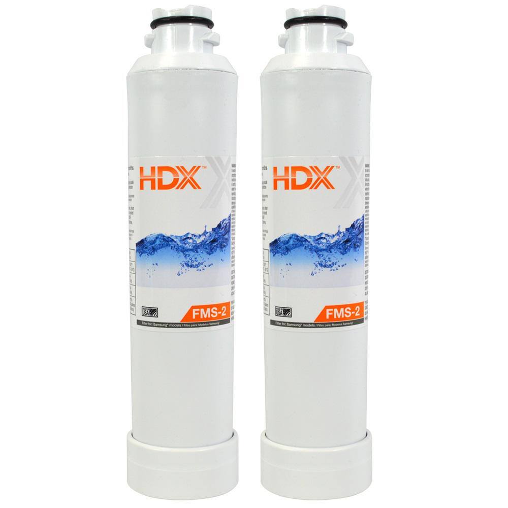 HDX FMS-2 Premium Refrigerator Water Filter Replacement Fits  HAF-CINS (2-Pack) 107019