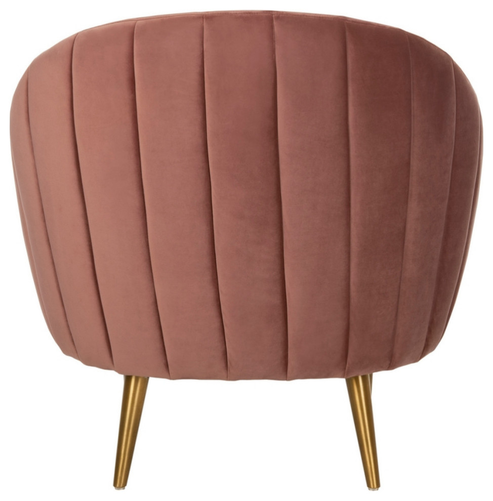 Lebi Channel Tufted Tub Chair Dusty Rose   Midcentury   Armchairs And Accent Chairs   by AED Luxury Home Decor  Houzz